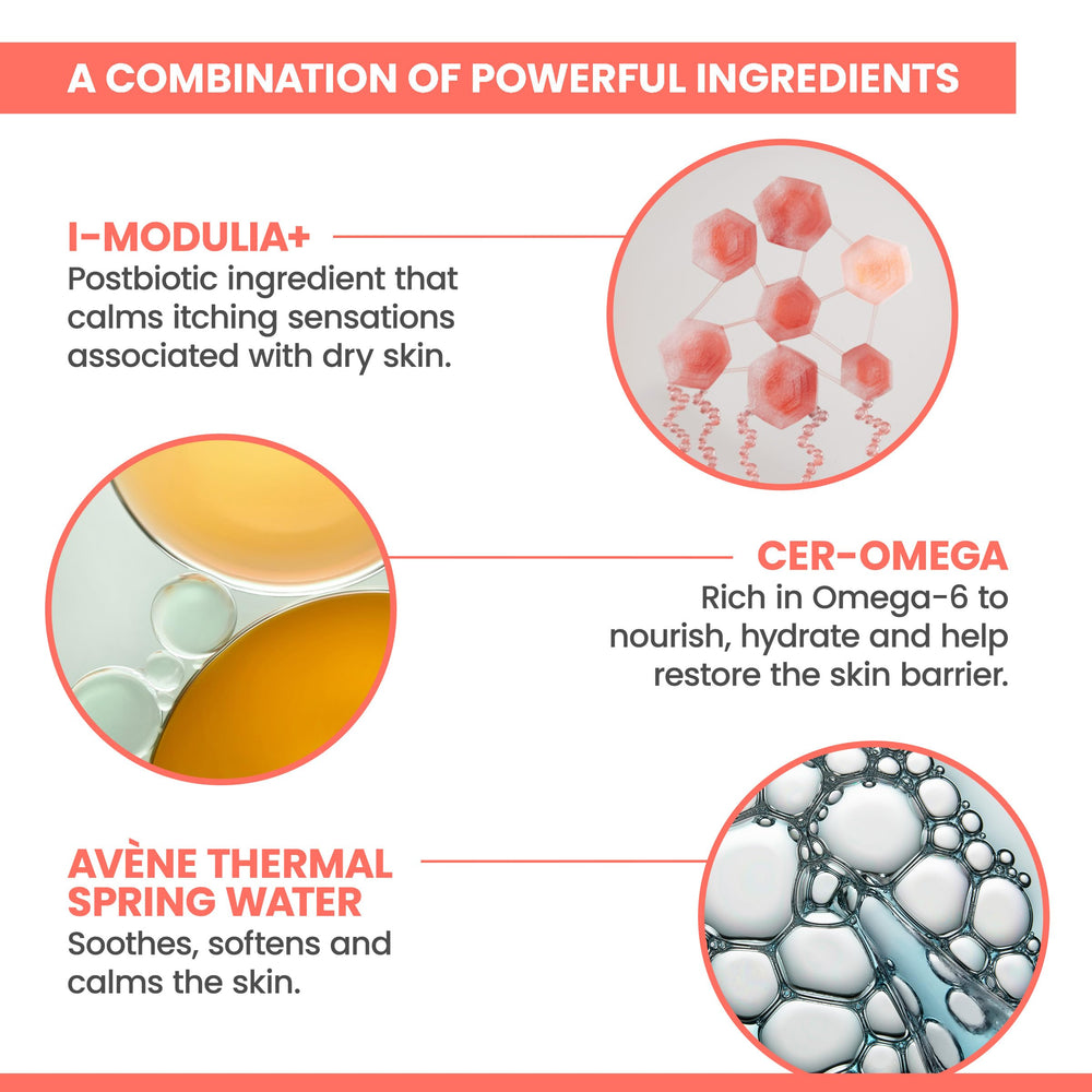 Caregiver using Avène XeraCalm AD in baby bath to gently cleanse sensitive infant skin