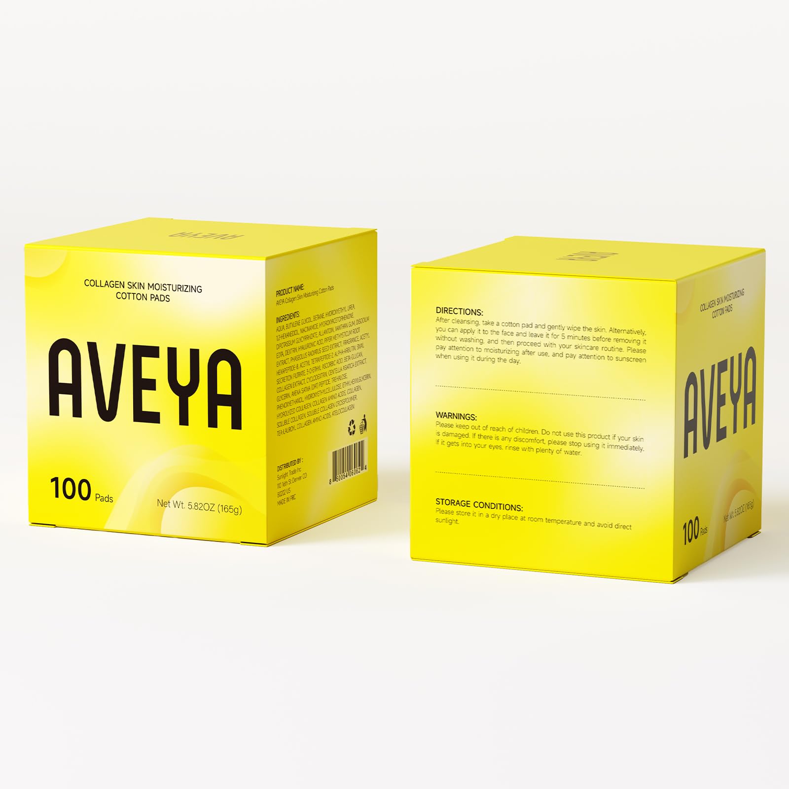 AVEYA pads arranged in bathroom setting illustrating integration into skincare routine