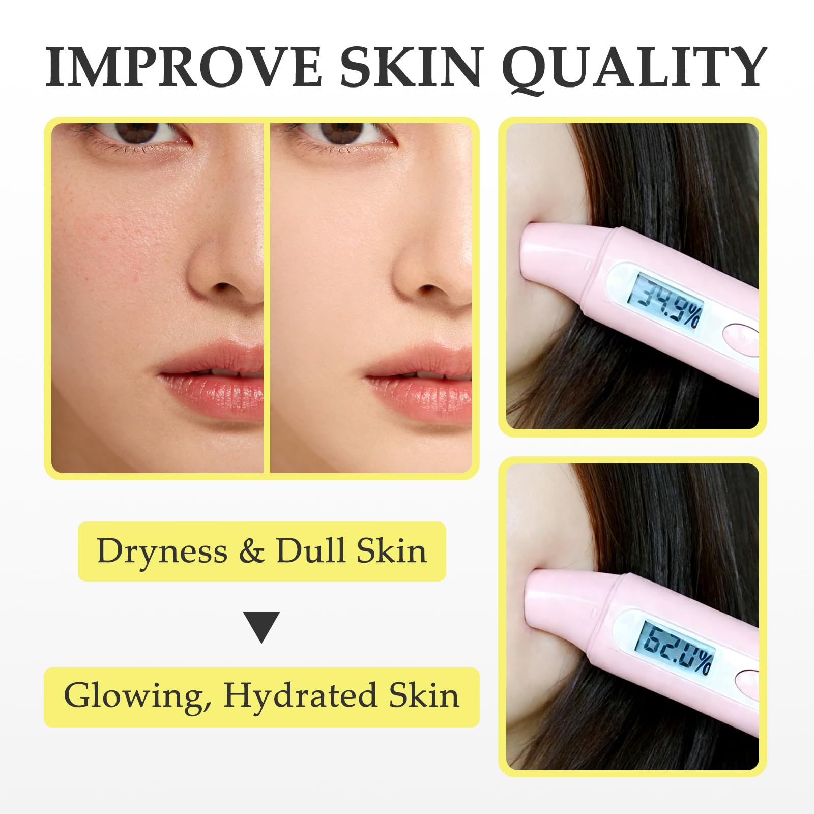 AVEYA pad soaked with serum droplet highlighting potent hydration boost
