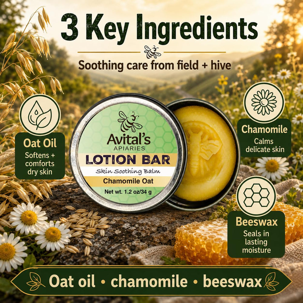 Avital's Apiaries next to a coin for scale, compact size and travel-ready benefit