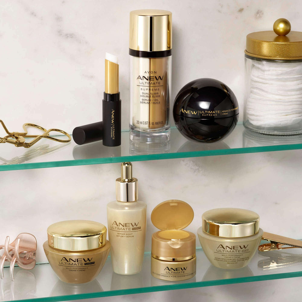 AVON night cream on bedside table as part of evening skincare routine