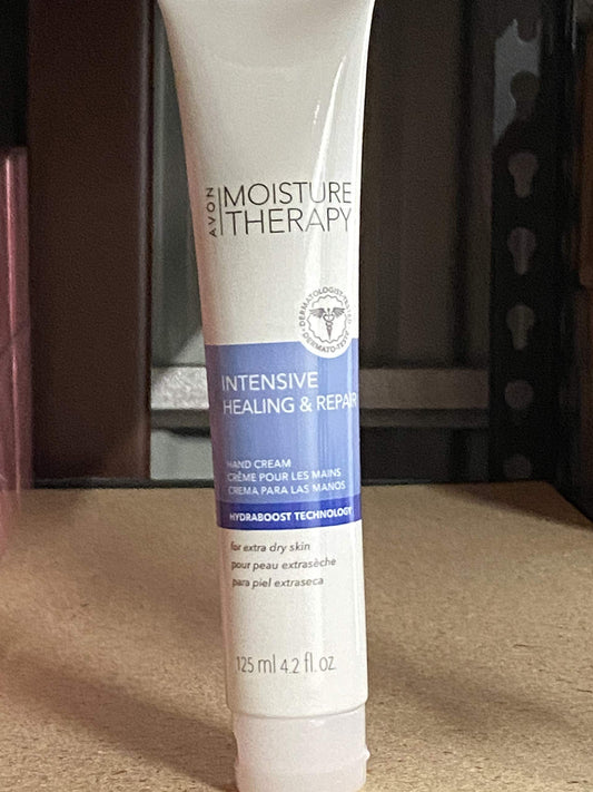 AVON Moisture Therapy tube front view showing 4.2 fl oz and hypoallergenic label benefiting daily use