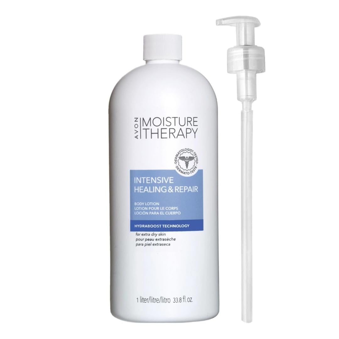 AVON pump bottle front view showing long-lasting hydration