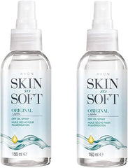 AVON SKIN SO SOFT front packaging showing double 150ml bottles and classic design for value