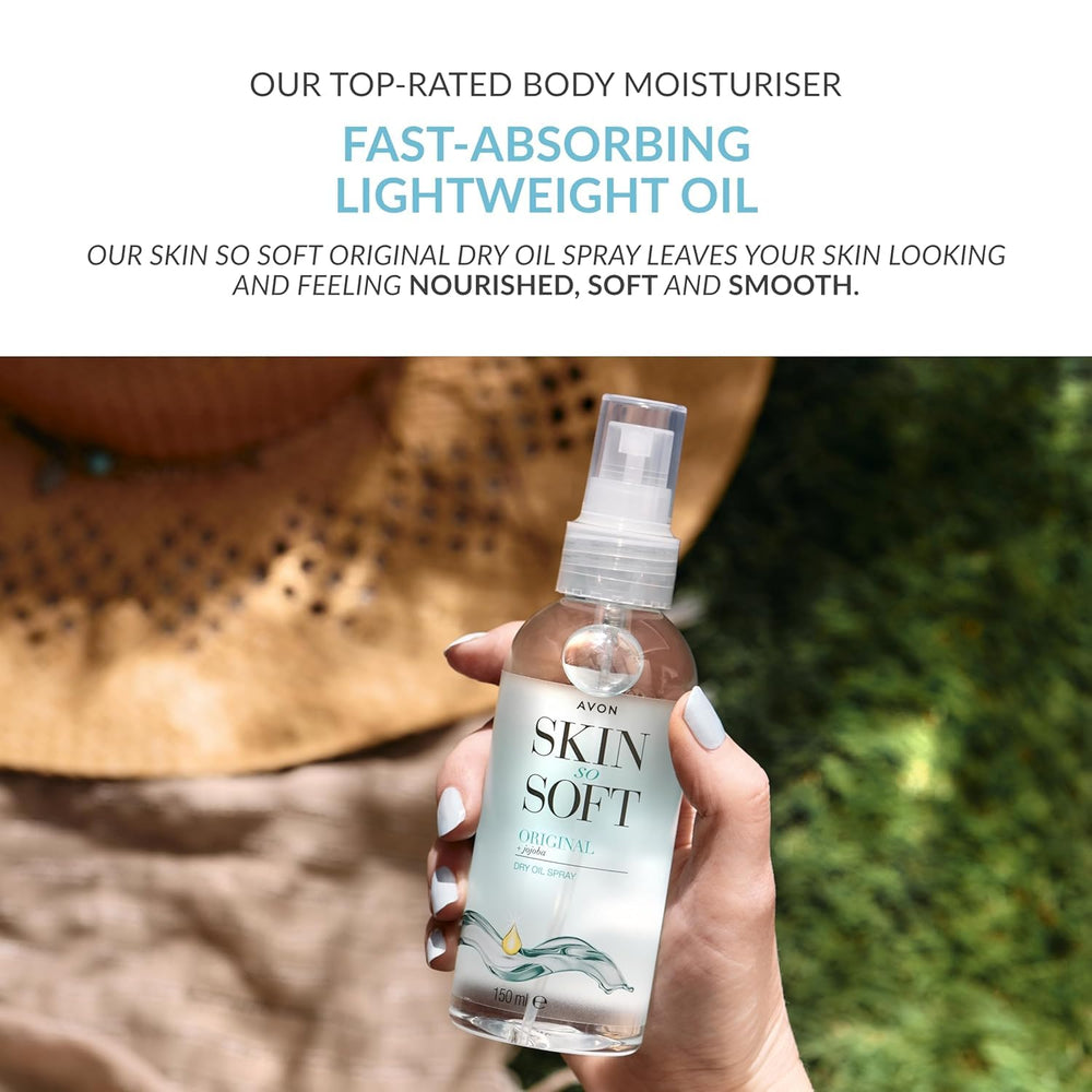 avon skin so soft jojoba texture closeup highlighting smooth, fast-absorbing oil