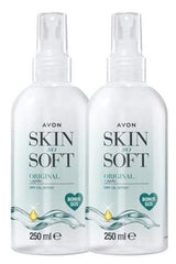 AVON SKIN SO SOFT on bathroom shelf illustrating daily routine convenience