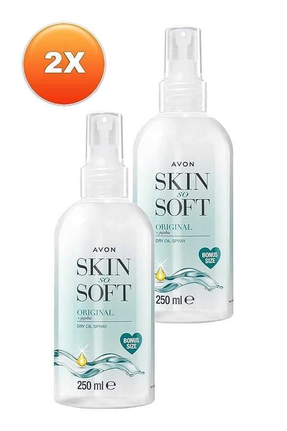 AVON SKIN SO SOFT spray nozzle closeup for easy even application