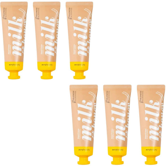 AVRYBEAUTY front packaging showing milk and honey scent and travel size benefits