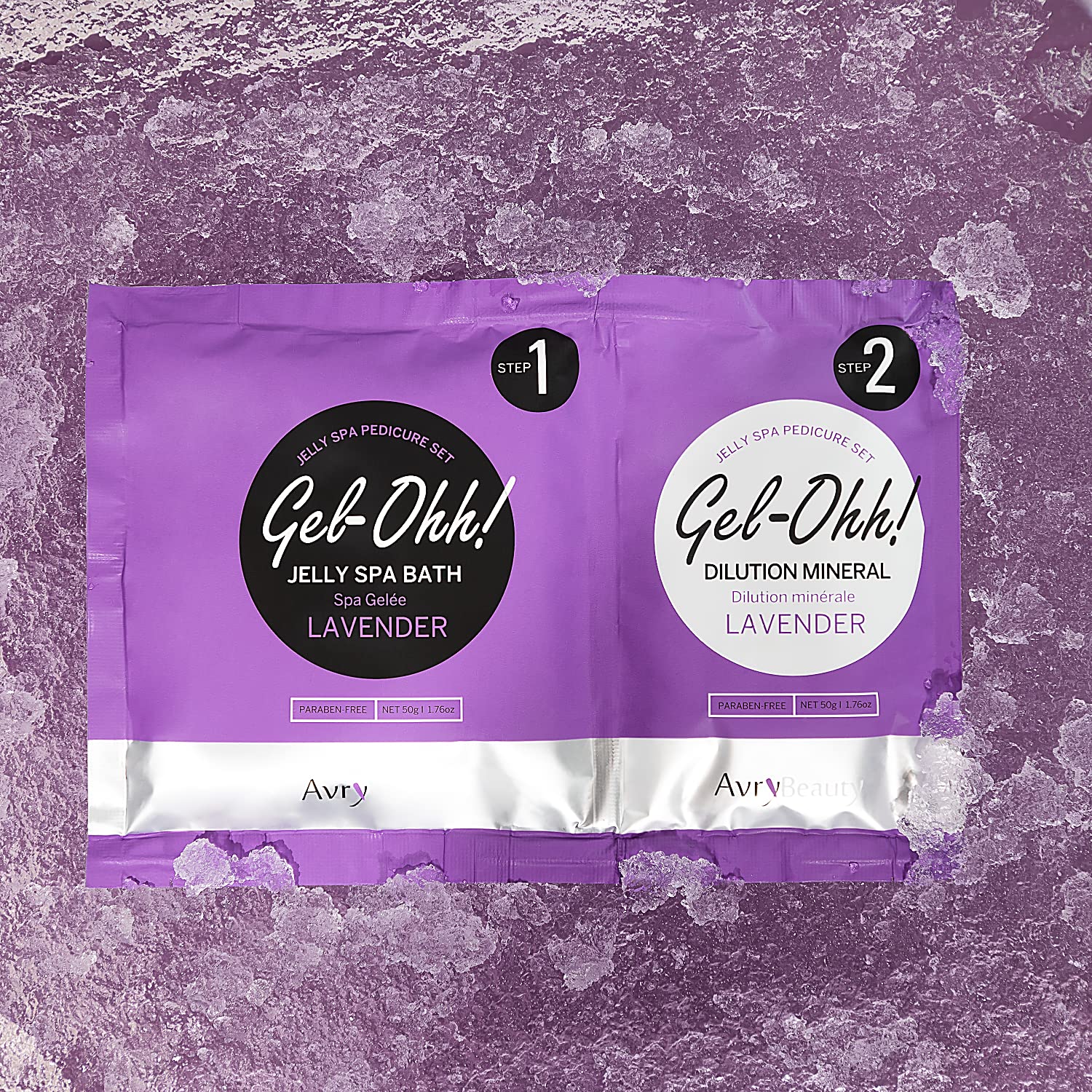 AVRYBEAUTY jelly pack held in hand to show size and easy placement into pedicure tubs