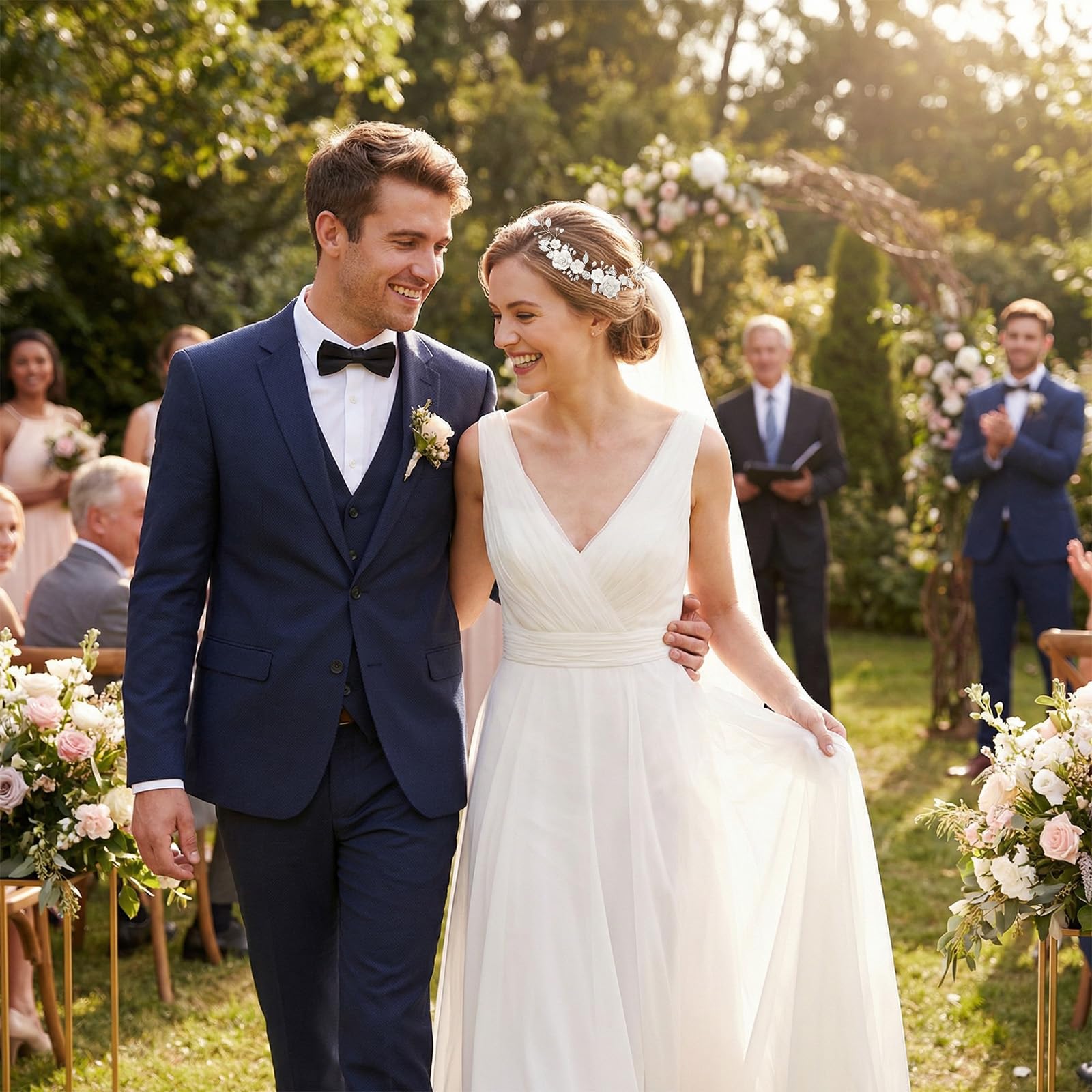 Avxzbef bridal vine styled on bride adding vintage charm for photos