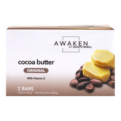Awaken by Quality Choice bar on shower shelf conveying daily use ease
