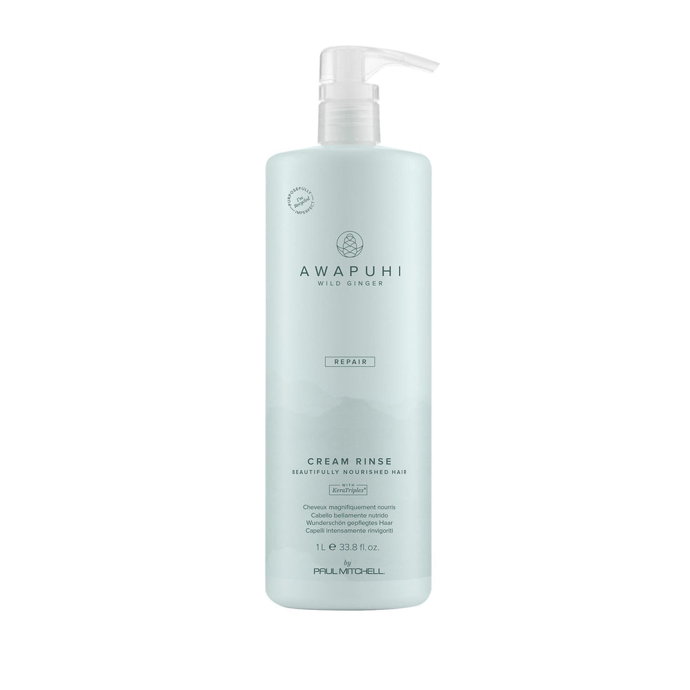 Awapuhi Wild Ginger front bottle showing brand and size, highlights salon-quality benefit