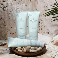 Awapuhi Wild Ginger label close-up highlighting Keratriplex and ingredients