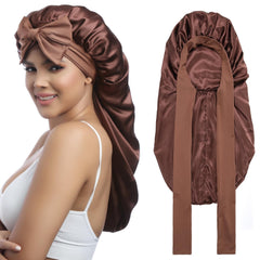 AWAYTR bonnet front view showing smooth satin exterior and comfortable fit
