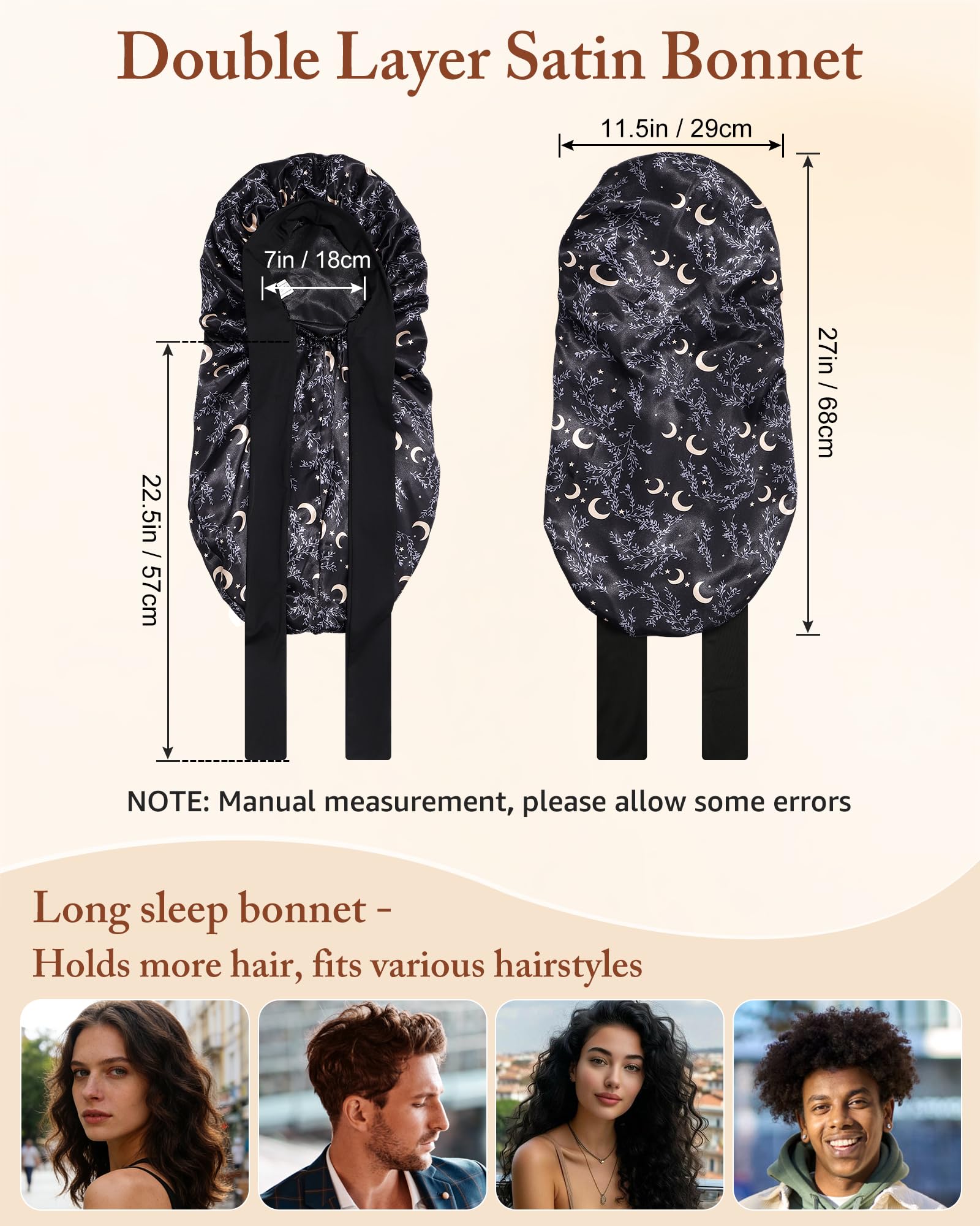 AWAYTR bonnet worn by model with braids demonstrating secure, comfortable fit