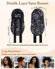 AWAYTR bonnet worn by model with braids demonstrating secure, comfortable fit