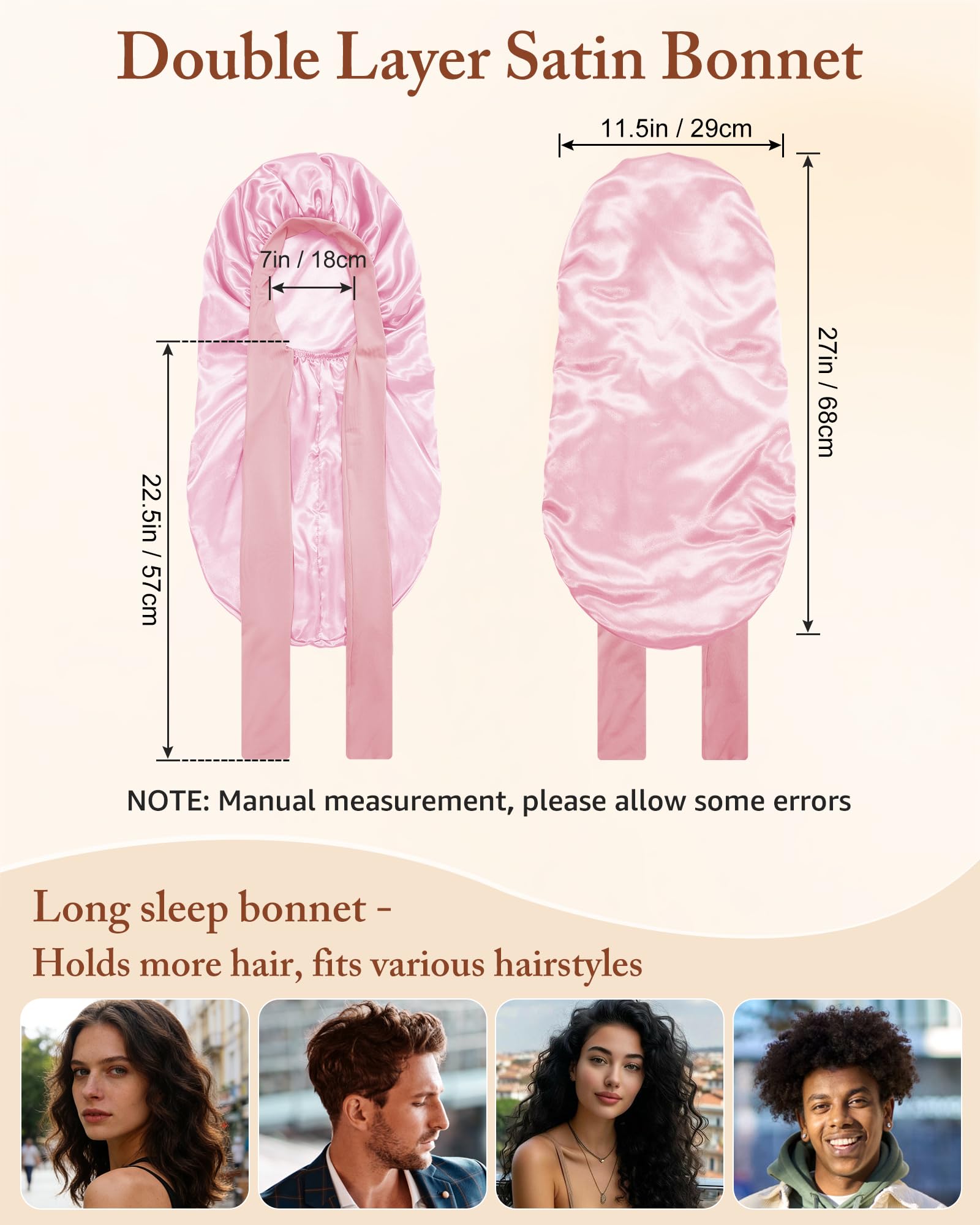 AWAYTR bonnet holding long braids to show capacity and protection