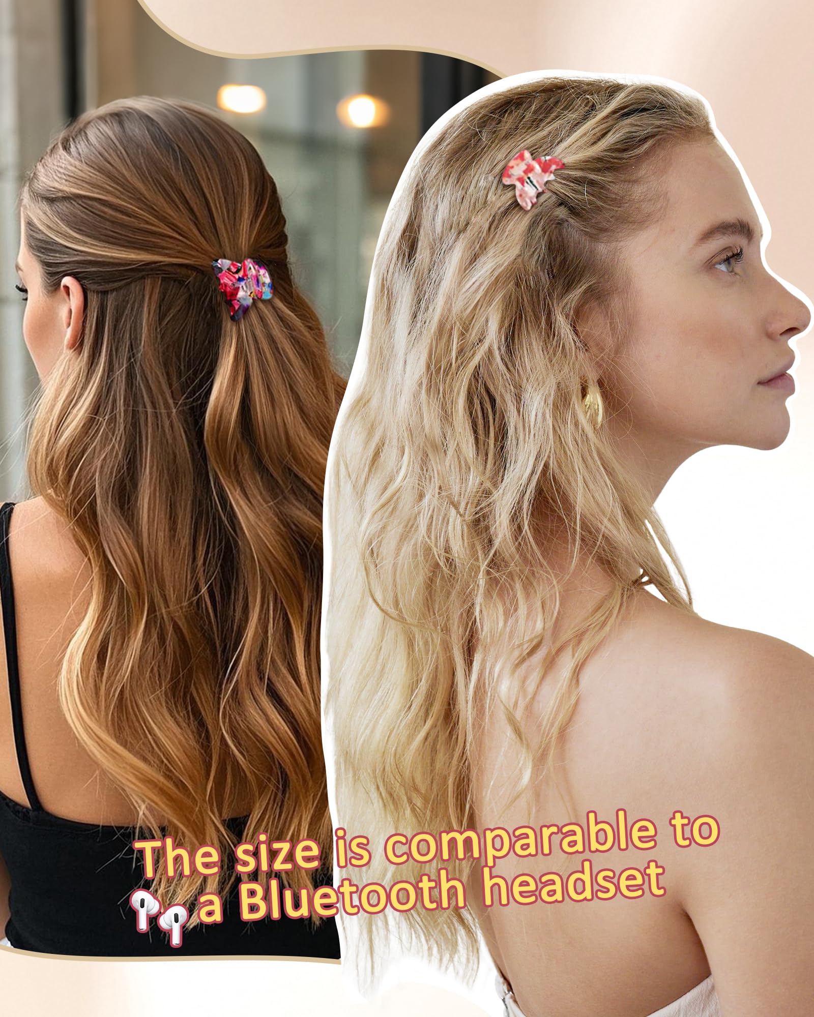 AWAYTR clips securing a half-up hairstyle, shows quick styling convenience