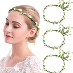 AWAYTR cream white flower crown front view showing serene boho look and wearable comfort