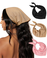 AWAYTR front packaging showing three solid color bandanas, versatile styling