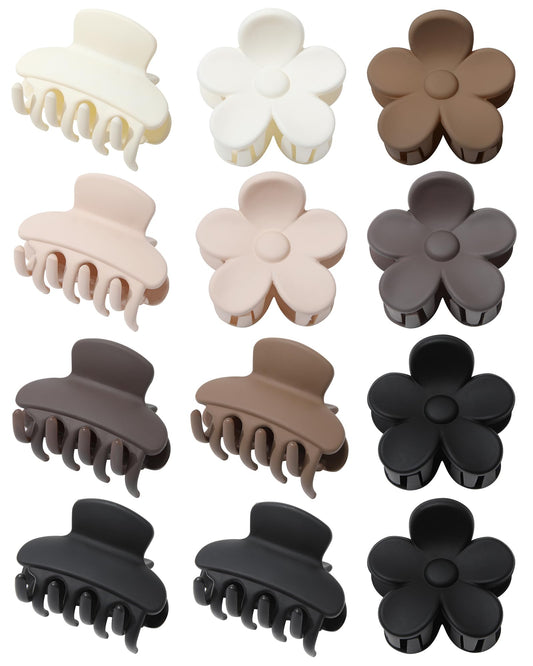 AWAYTR front view of 12-piece clip set showing neutral colors and compact design
