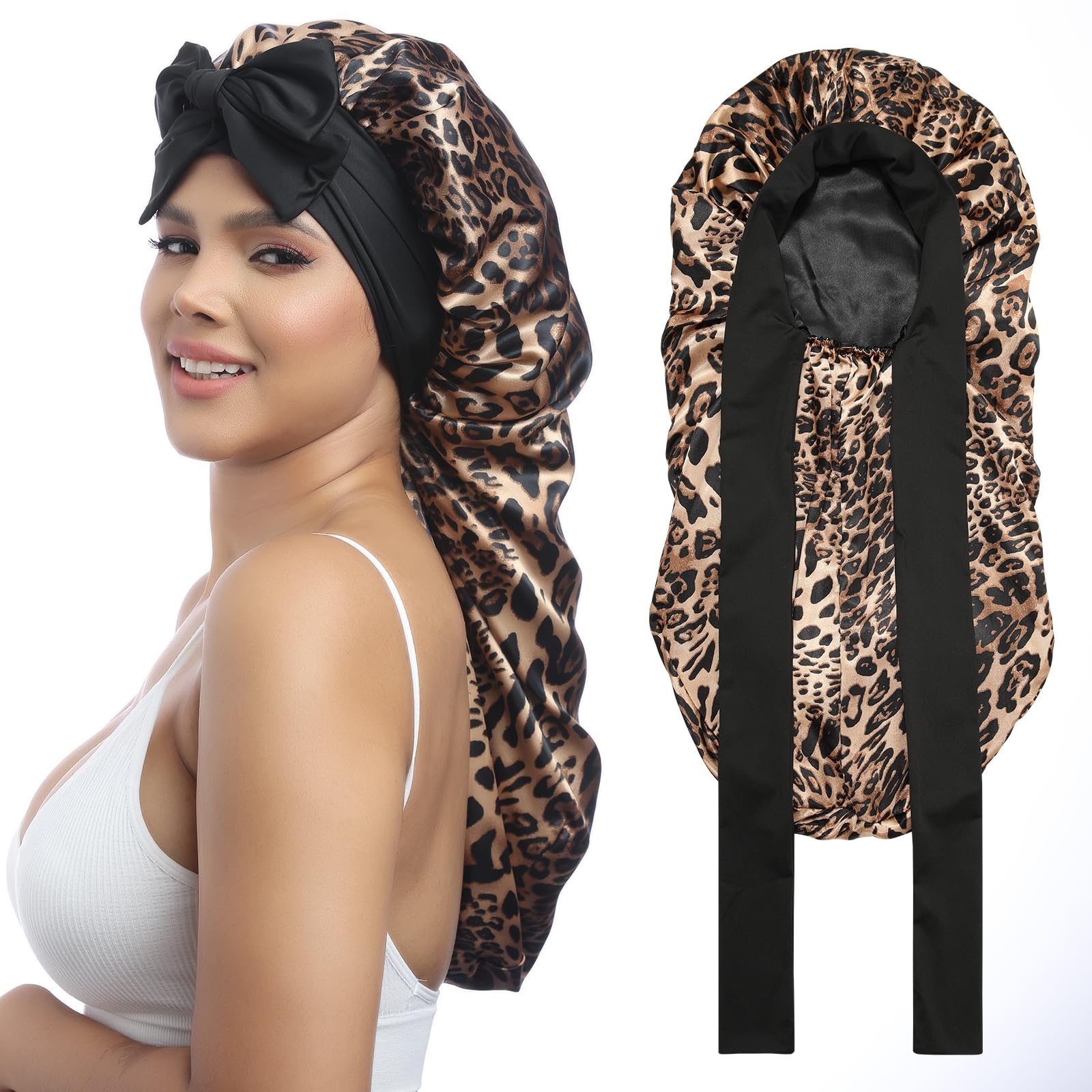 AWAYTR front view of leopard bonnet showing full coverage and protection
