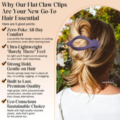 AWAYTR clip holding a half-up hairstyle demonstrating secure comfort