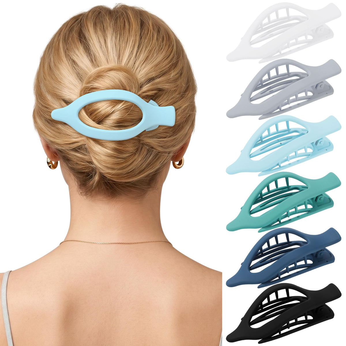 AWAYTR matte blue front view showing clip shape and size for comfortable hold