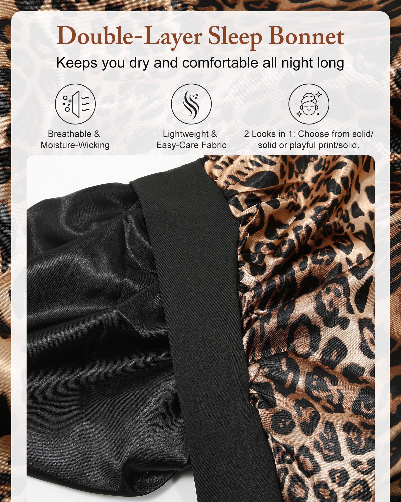 AWAYTR model wearing bonnet at night demonstrating secure, comfortable fit