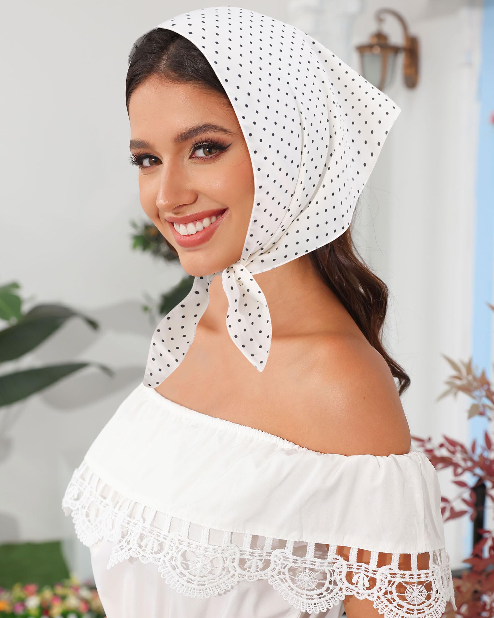 AWAYTR bandana styled around ponytail adding color and hair protection