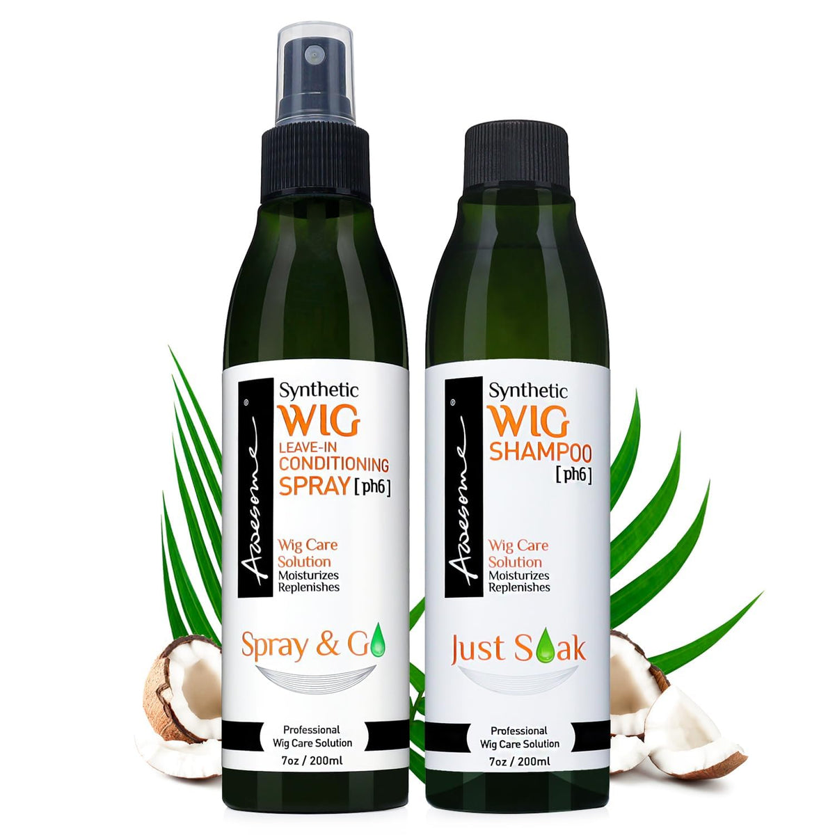 Awesome front packaging bottles showing two-pak and clear labels for quick identification and care