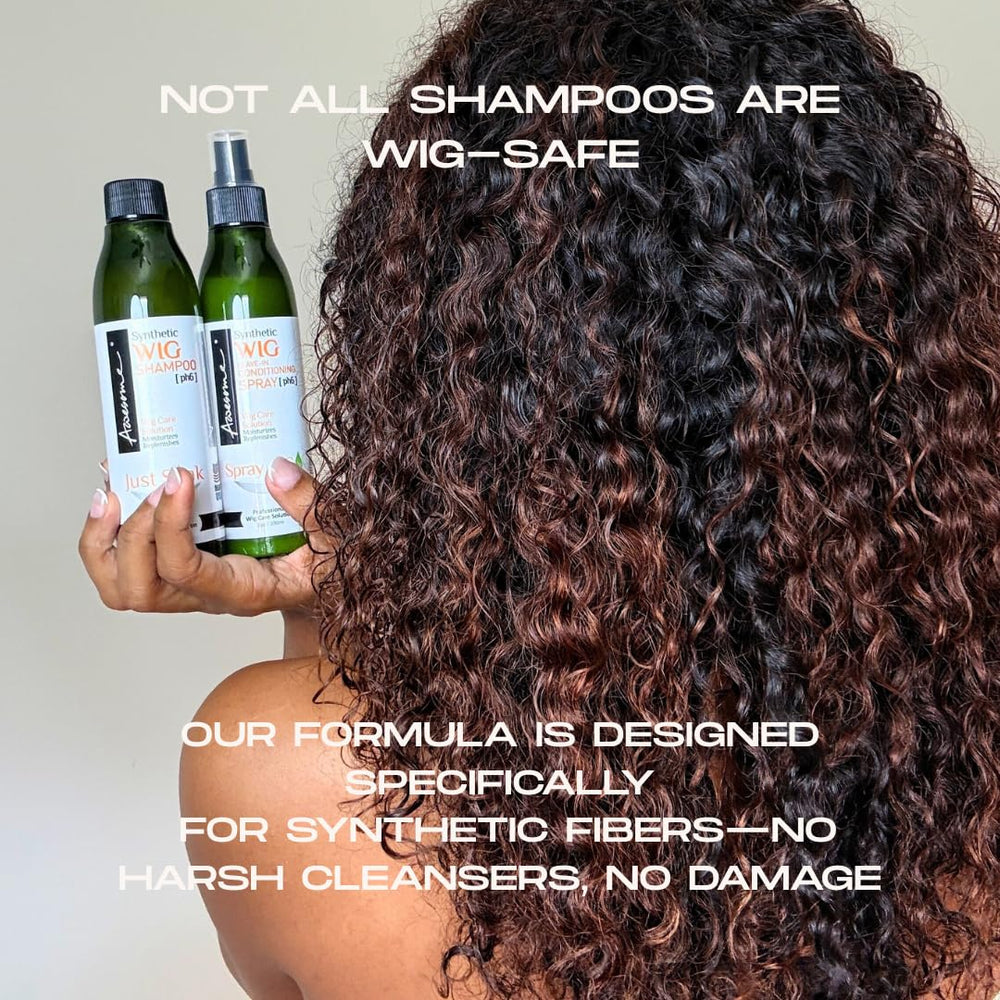 Awesome texture spray closeup on synthetic fibers showing detangling action and smooth finish