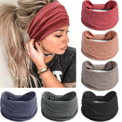 Awumbuk dark grey headband front view showing wide coverage and neat knot