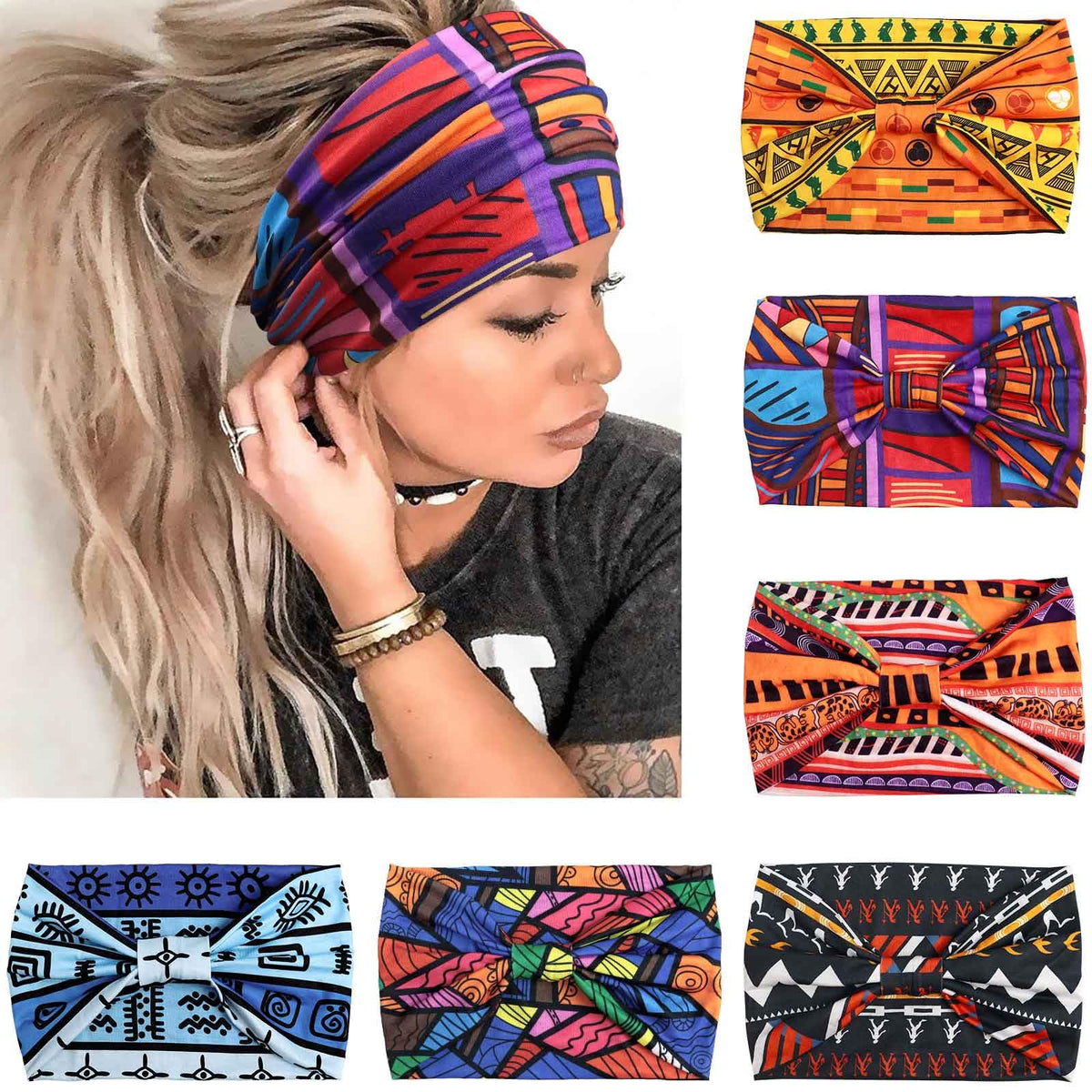 Awumbuk orange headbands front view showing pack and color benefits
