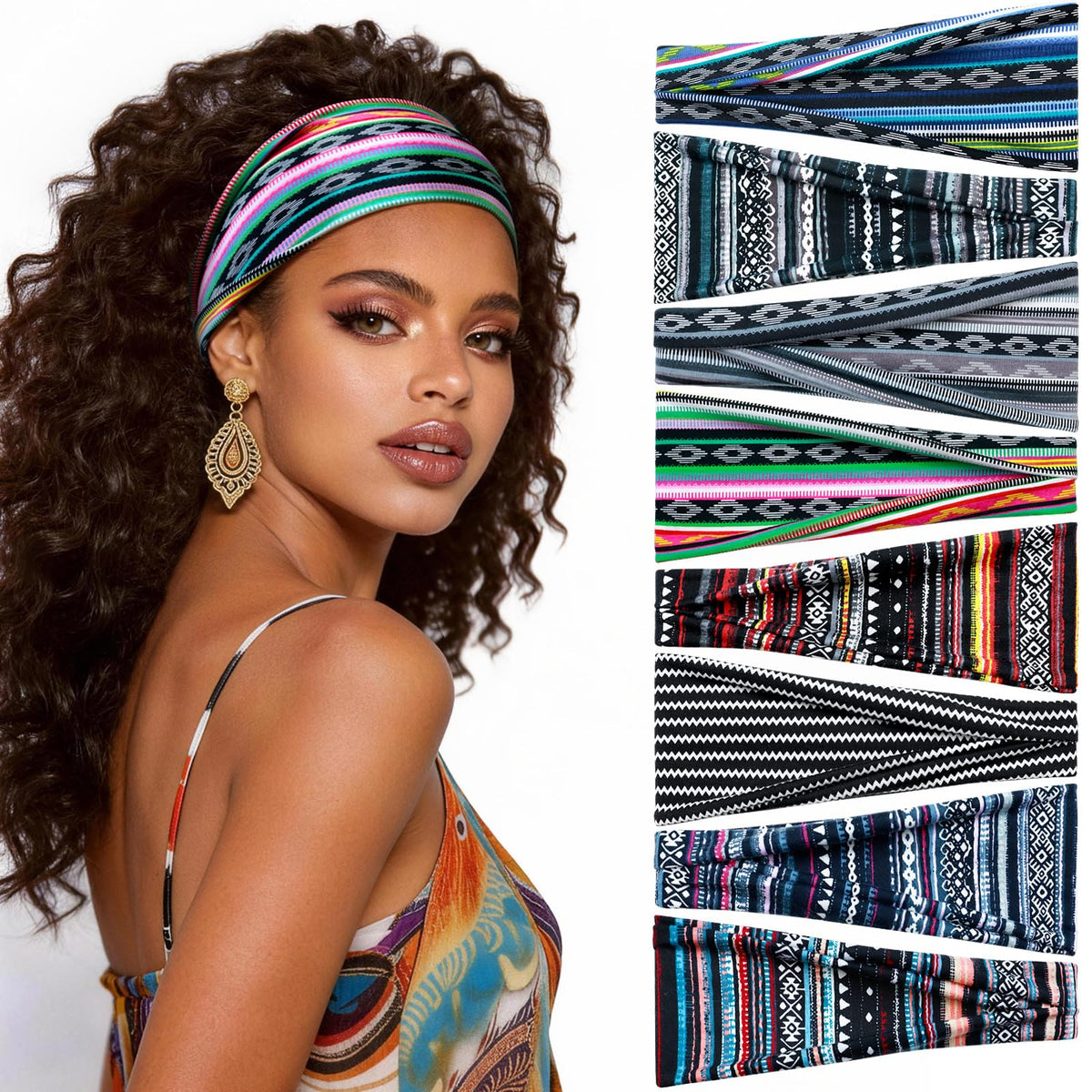 Awumbuk front packaging showing eight colorful headbands and variety