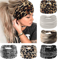 Awumbuk front view of black wide headband showing full forehead coverage and style