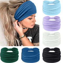 Awumbuk front view blue headband showing full coverage and style benefit