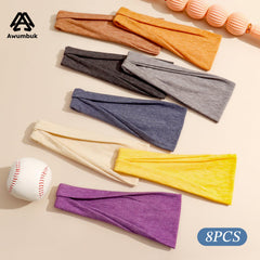 Awumbuk headband worn with casual outfit adding color and hair control