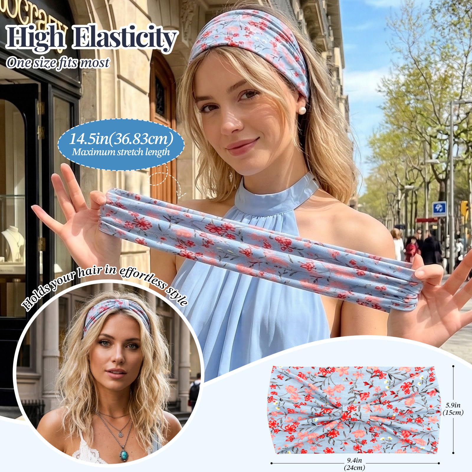 Awumbuk headband next to hand demonstrating size and coverage