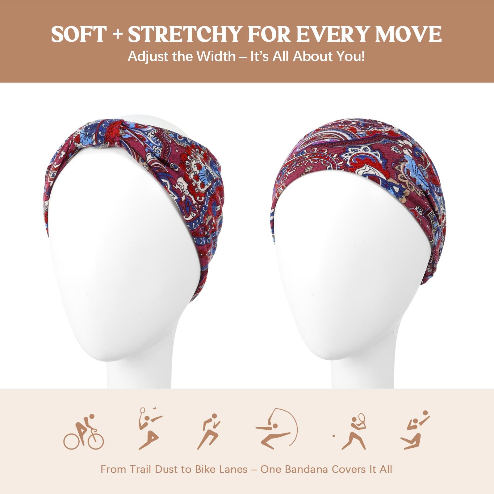 Awumbuk headband paired with casual outfit showing versatile styling benefit