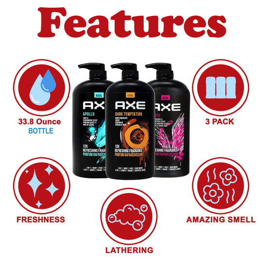 AXE Apollo front pump bottle highlighting clean fragrance benefit