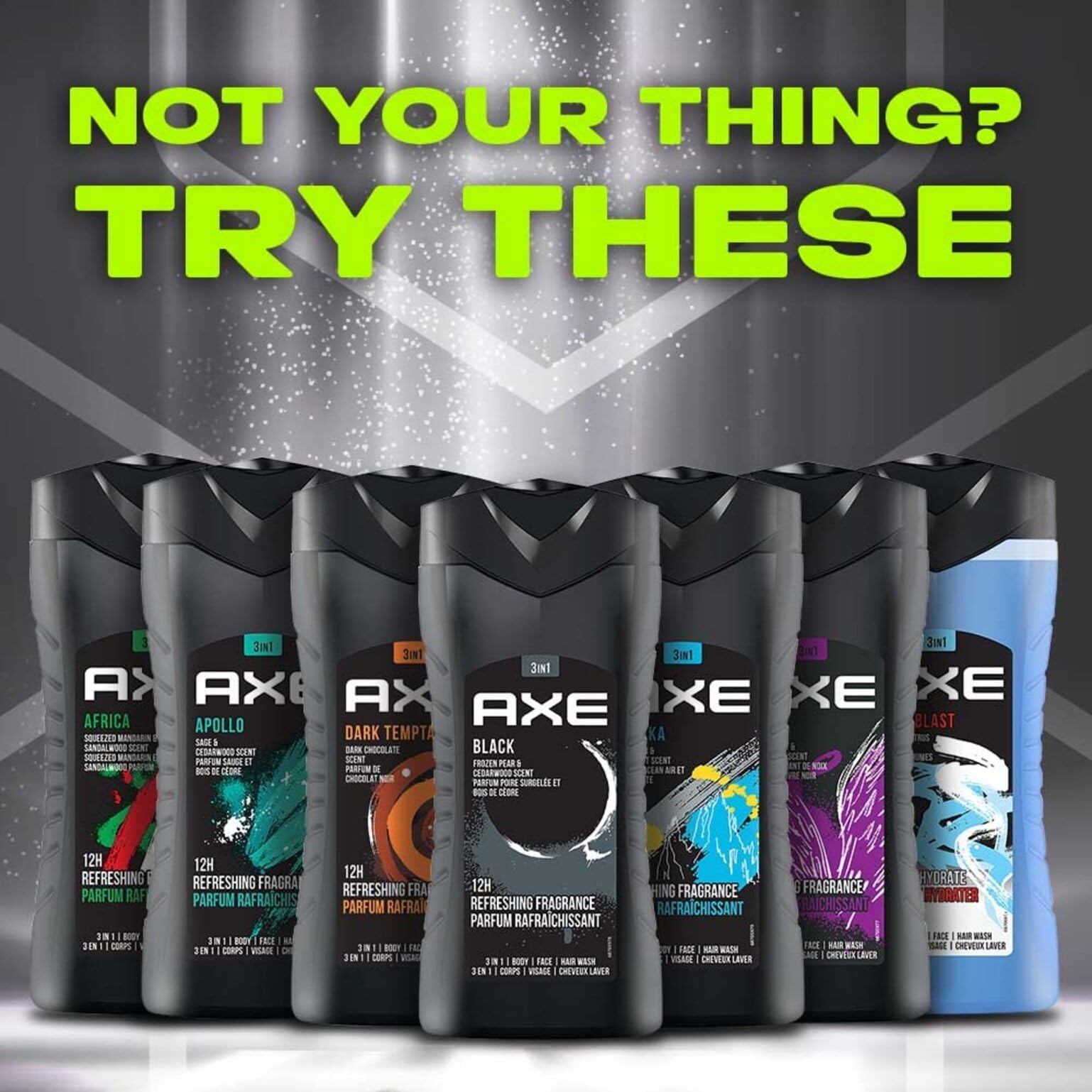 AXE Black in a bathroom lifestyle scene showing everyday grooming appeal