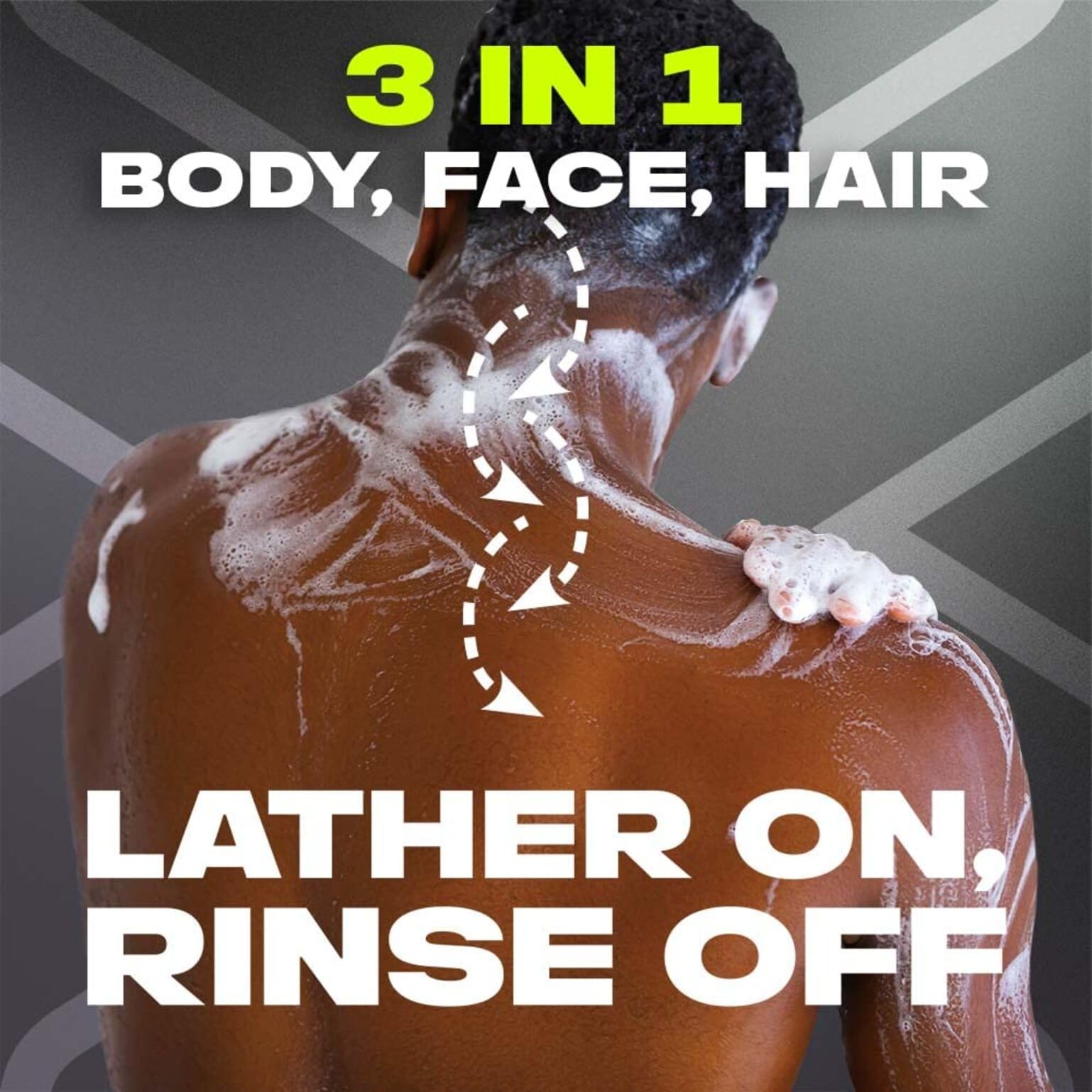 AXE Black poured on hand showing smooth application and easy rinse benefit
