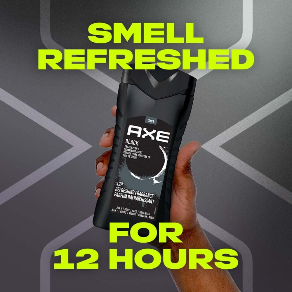 AXE Black in-shower use showing quick freshen-up benefit