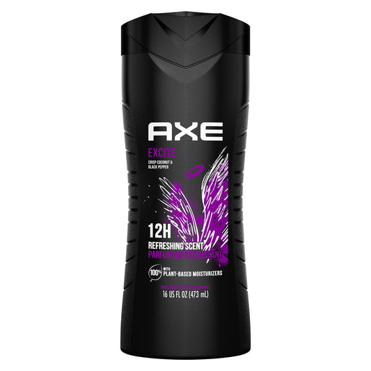 AXE Excite front packaging showing bottle and crisp coconut fragrance — fresh scent benefit