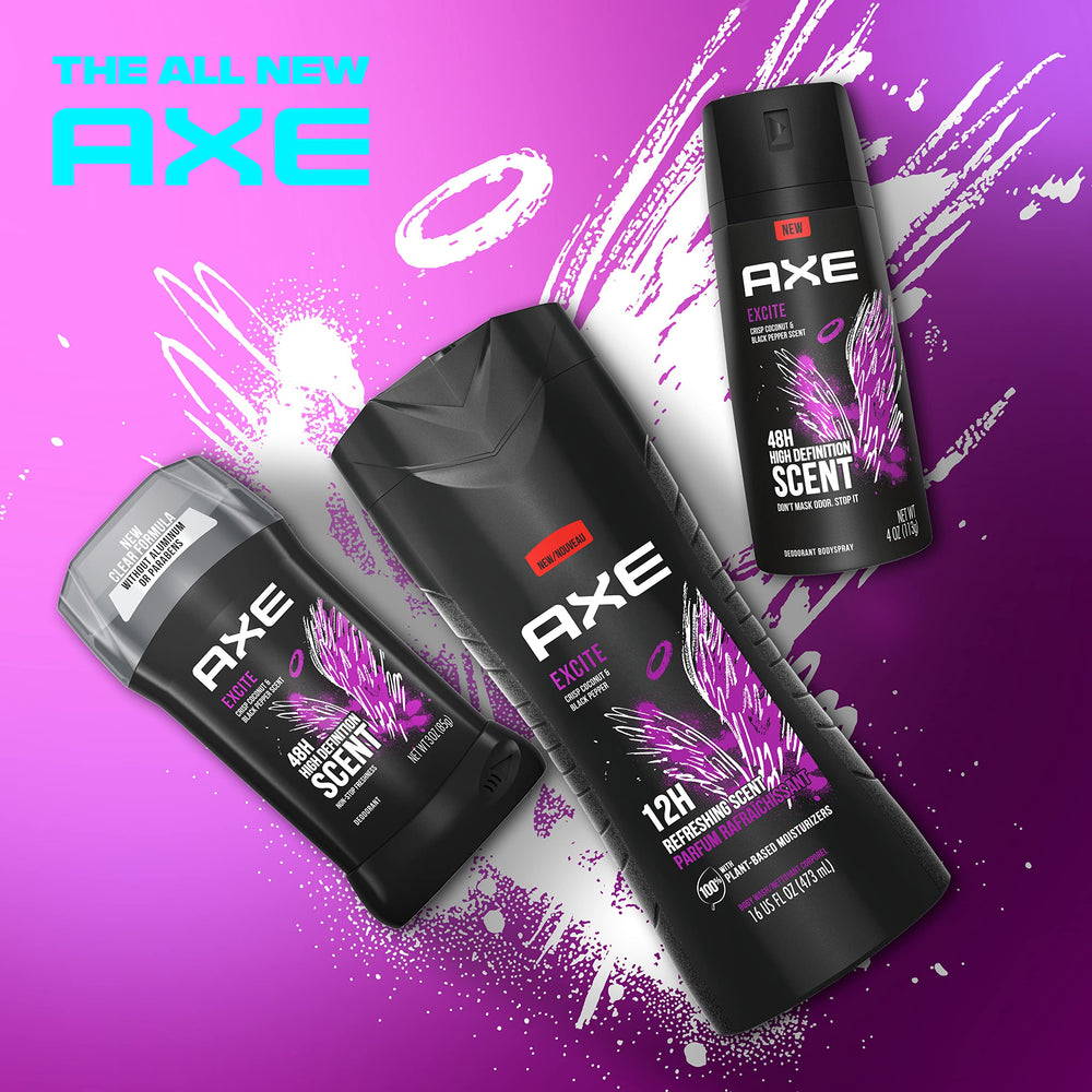 AXE bottle recycled-plastic badge close-up promoting sustainable packaging choice