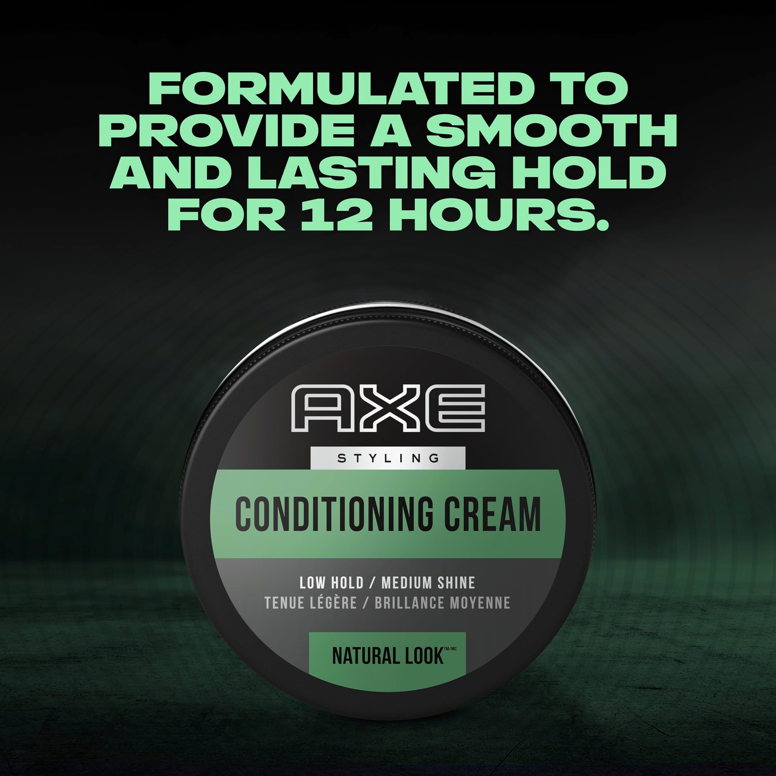 AXE natural look cream texture closeup showing smooth consistency and easy spread
