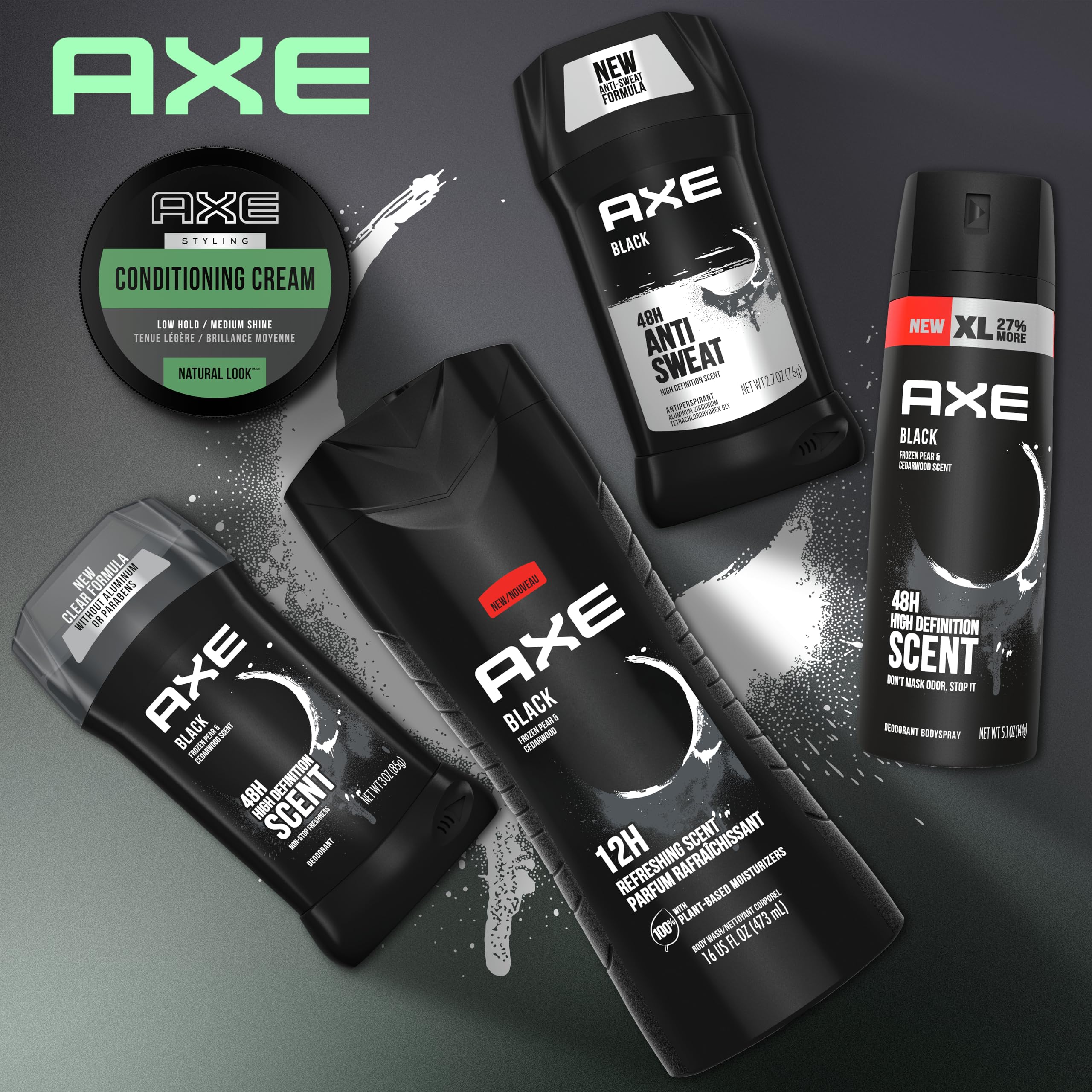 AXE natural look travel sized tube in bag showing portability and grooming convenience