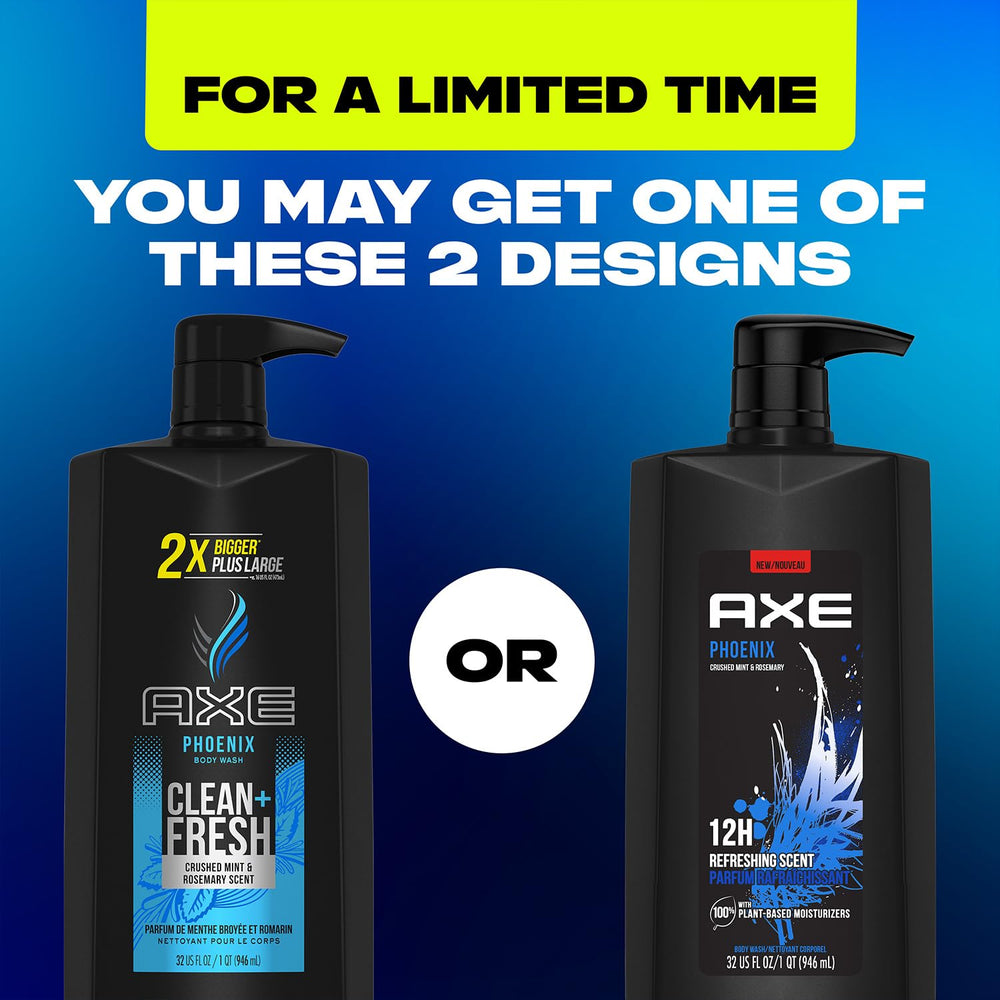 AXE Phoenix recycled bottle badge signaling sustainable packaging benefit