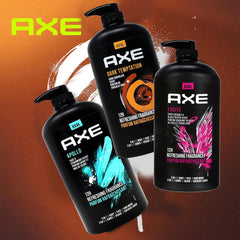 AXE pump dispensing lather to demonstrate easy use and quick rinse benefit